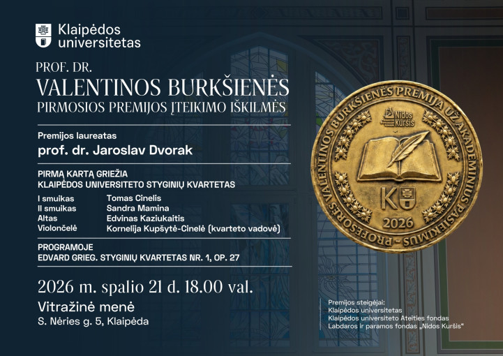 Renginio nuotrauka, Prof. dr. Valentinos Burkšienės pirmosios premijos įteikimo iškilmės