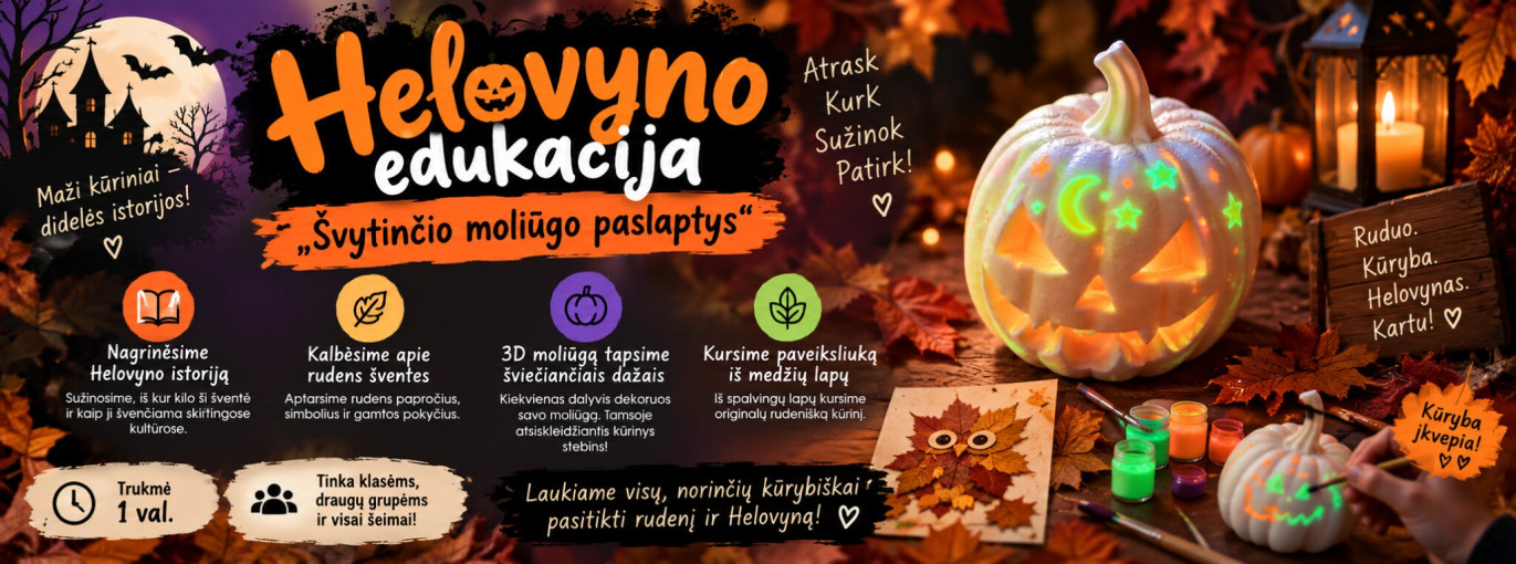 Renginio nuotrauka, Helovyno edukacija ,,Švytinčio moliūgo paslaptys"
