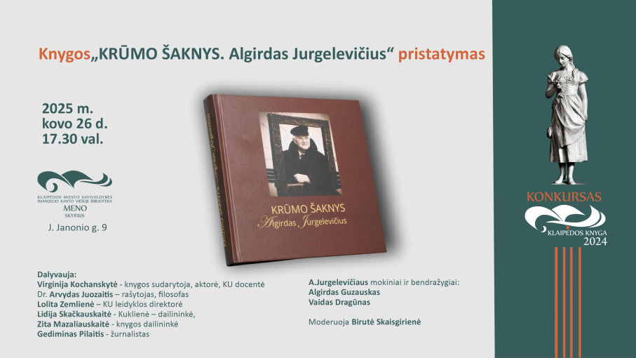 Renginio nuotrauka, Knygos „Krūmo šaknys. Algirdas Jurgelevičius“ pristatymas