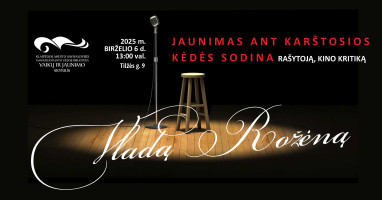 Jaunimas „Ant karštosios kėdės“ sodina rašytoją, kino kritiką Vladą Rožėną