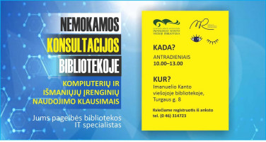 Konsultacijos kompiuterių ir išmaniųjų įrenginių naudojimo klausimais