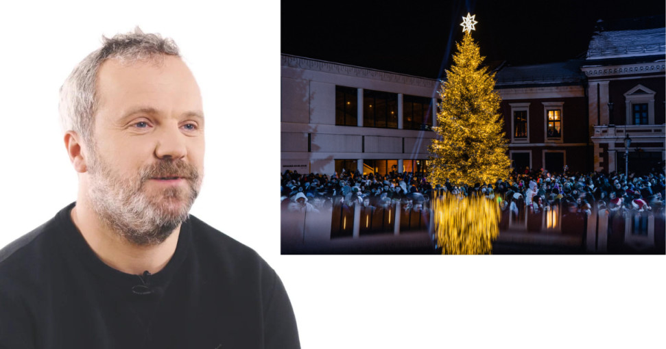 Nematančių žmonių mintyse Klaipėdos eglutę įžiebė aktorius Giedrius Savickas