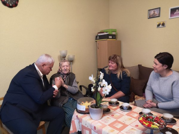 Pasveikinta šimtametė klaipėdietė