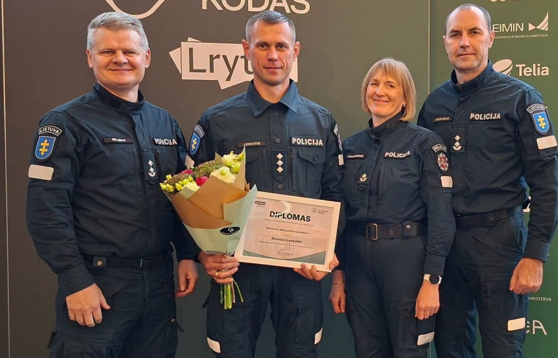 Klaipėdos policijos pareigūnas pelnė pirmąją vietą nacionaliniuose apdovanojimuose