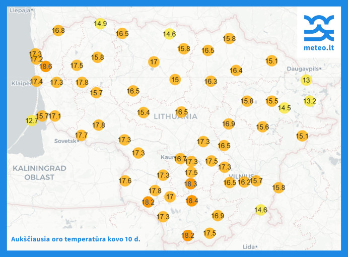 Kretingoje buvo išmatuotas aukščiausios oro temperatūros rekordas