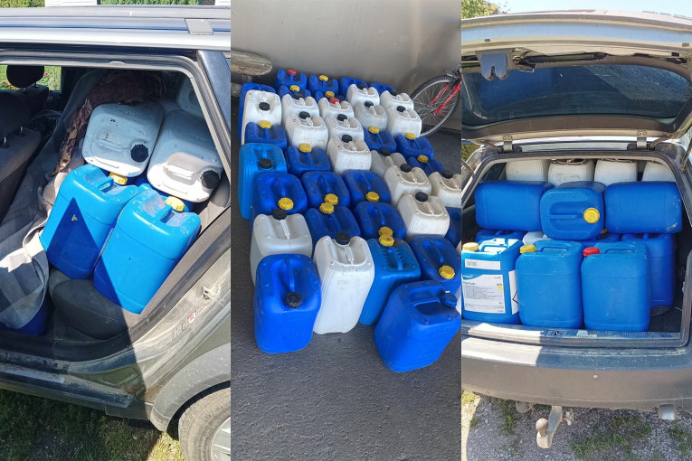 Klaipėdos rajono PK pareigūnai sustabdytame automobilyje rado apie 800 l. galimai naminės degtinės