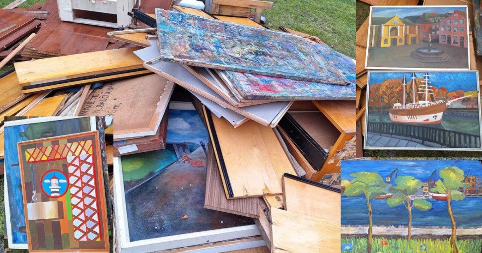 Klaipėdiečiai pasipiktino: dailės mokykla meno kūrinius išmetė tiesiog į gatvę