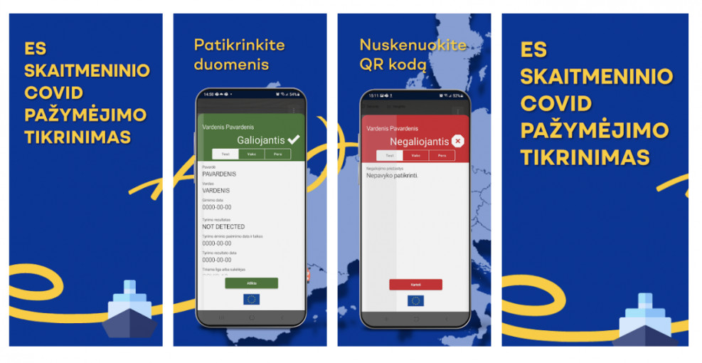 Sukurta programėlė tikrinti ES skaitmeninius COVID pažymėjimus ir Galimybių pasus