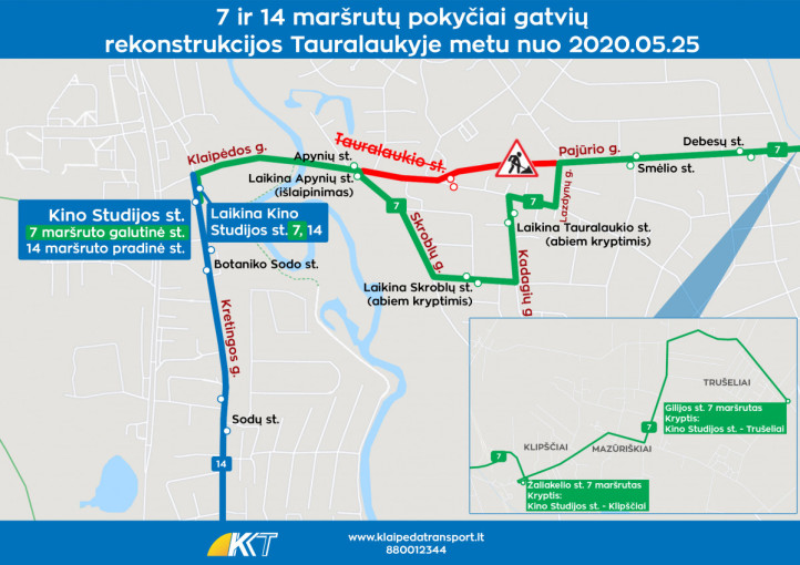 Nuo gegužės 25d. keičiasi susisiekimo į Tauralaukį/Klipščius/Mazūriškes/Trušelius maršrutas