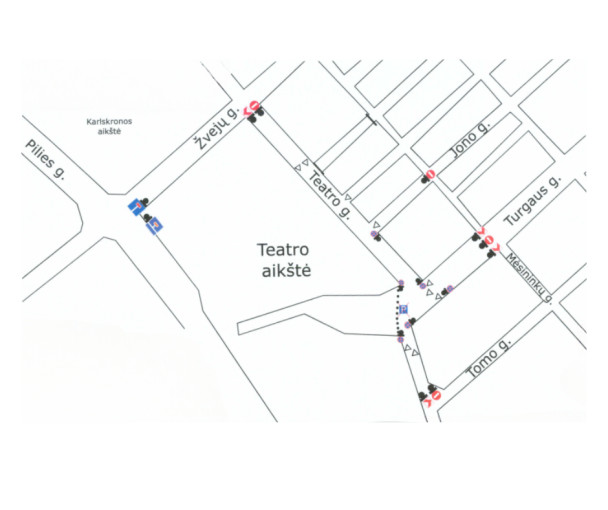 Rugpjūčio 1 d. laikini eismo ribojimai Teatro aikštės prieigose