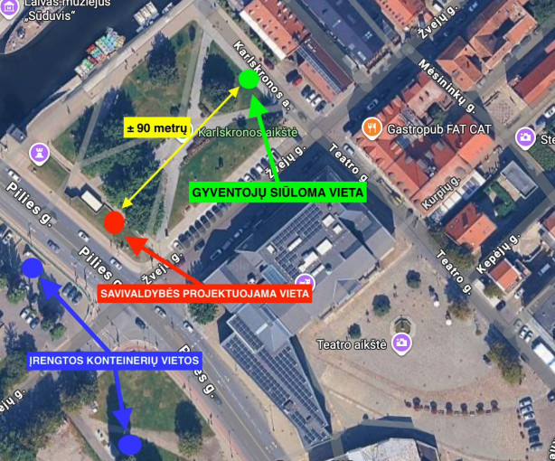 Diskusijos dėl atliekų aikštelės Klaipėdos senamiestyje: gyventojai kelia klausimus dėl žaliosios erdvės išsaugojimo