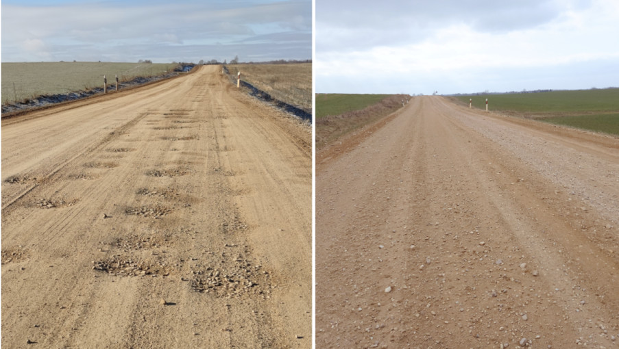 Kelininkai tęsia šalies žvyrkelių priežiūros darbus