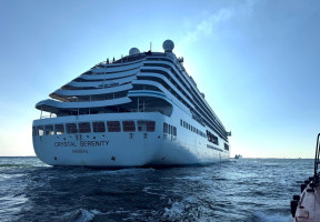Klaipėdos uoste pirmą kartą vieši kruizinis laineris „Crystal Serenity“
