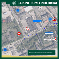 Dėl vykdomų Paryžiaus Komunos gatvės remonto darbų - laikini eismo pokyčiai
