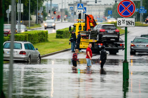 „Klaipėdos vanduo“ pateikė savo komentarą dėl miesto ritmą sutrikdžiusio lietaus