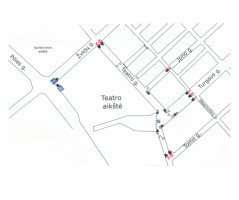 Rugpjūčio 1 d. laikini eismo ribojimai Teatro aikštės prieigose